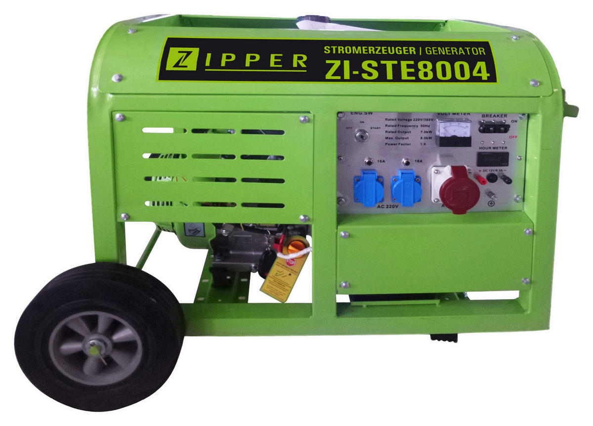 STROMERZEUGER ZI-STE8004  - Schwarz/Grün, MODERN, Kunststoff/Metall - Zipper