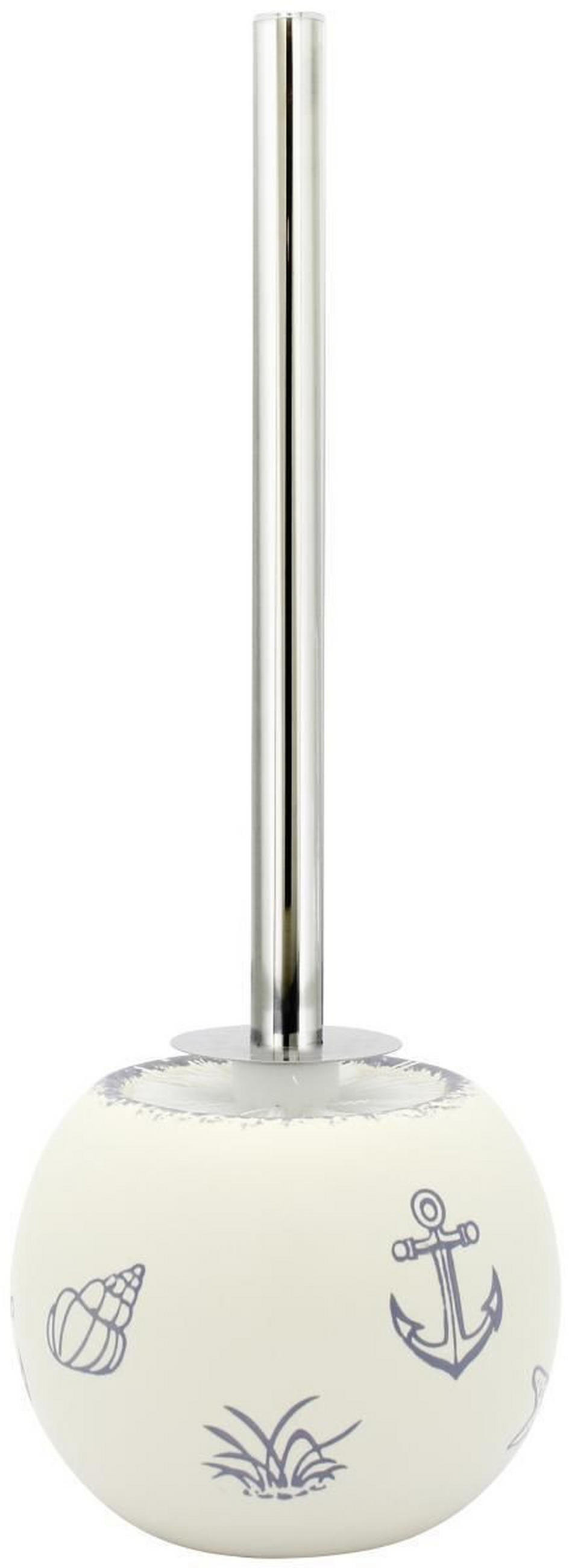 WC-BÜRSTENGARNITUR in Metall  Kunststoff   - Blau/Chromfarben, Basics, Keramik/Kunststoff (14,5/39/14,5cm) - Sadena