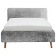 POLSTERBETT 140/200 cm  in Grau  - Eichefarben/Grau, Design, Holz/Textil (140/200cm) - Xora