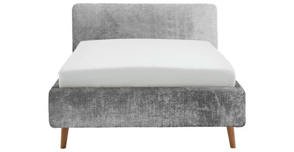 POLSTERBETT 140/200 cm  in Grau  - Eichefarben/Grau, Design, Holz/Textil (140/200cm) - Xora