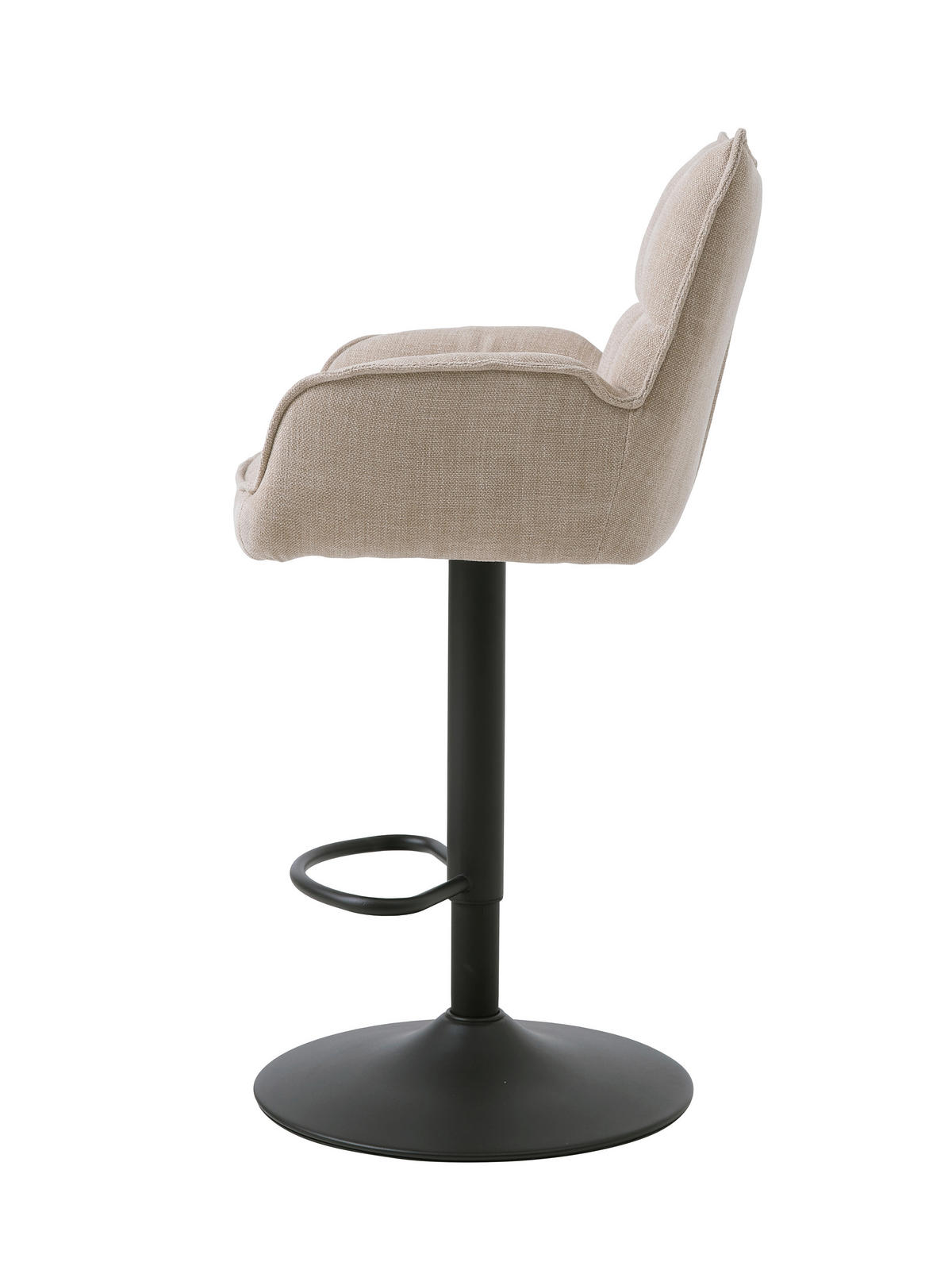 BARHOCKER-SET Creme, Beige Sitzfläche 360° drehbar, gepolsterte Armlehnen  - Beige/Creme, MODERN, Textil/Metall (52/98,5-113,5/53cm) - Livetastic