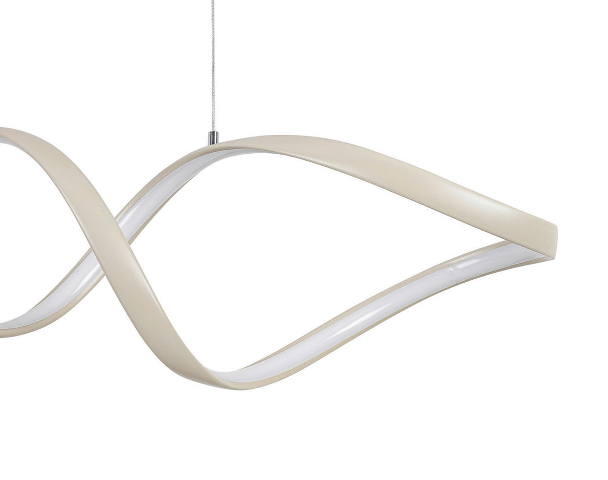 LED FÜGGŐLÁMPA 100/22/120 cm  - homokszínű, Design, műanyag/fém (100/22/120cm) - Novel