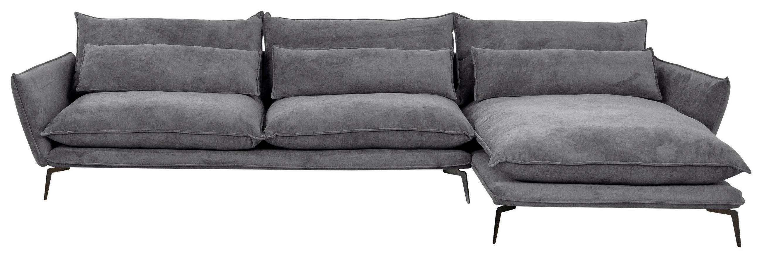 HÖRNSOFFA i tyg antracit  - svart/antracit, Design, metall/textil (338/165cm) - Hom`in