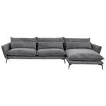 ECKSOFA in Webstoff Anthrazit  - Anthrazit/Schwarz, Design, Textil/Metall (338/165cm) - Hom`in