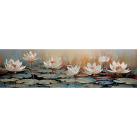 ALUMINIUMBILD Blumen, Wasser  - Multicolor, Basics, Metall (180/50/2cm) - Euroart