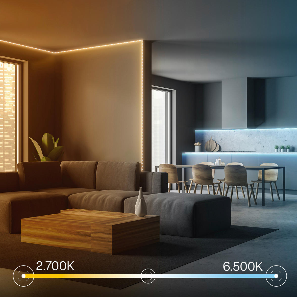LED-STRIP 1000 cm  - Weiß, Basics, Kunststoff (1000cm)