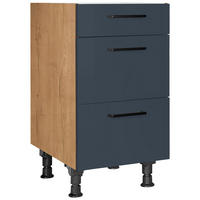 SCHUBKASTENUNTERSCHRANK 45/87/56 cm  in Blau, Eichefarben  - Blau/Eichefarben, MODERN, Holzwerkstoff/Metall (45/87/56cm) - Nobilia