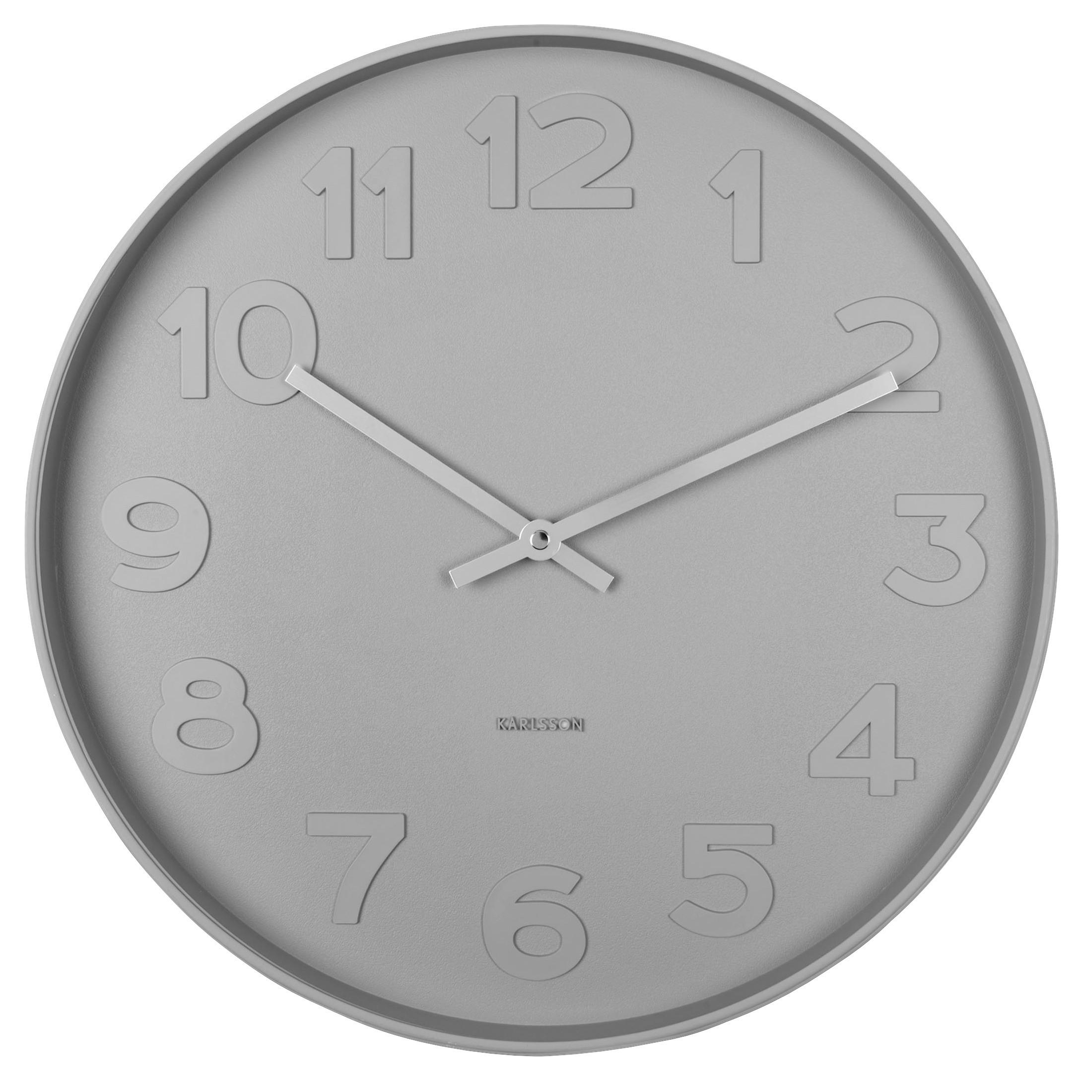 WANDUHR 37,5/37,5/6 cm   - Grau, Basics, Metall (37,5/37,5/6cm) - Karlsson
