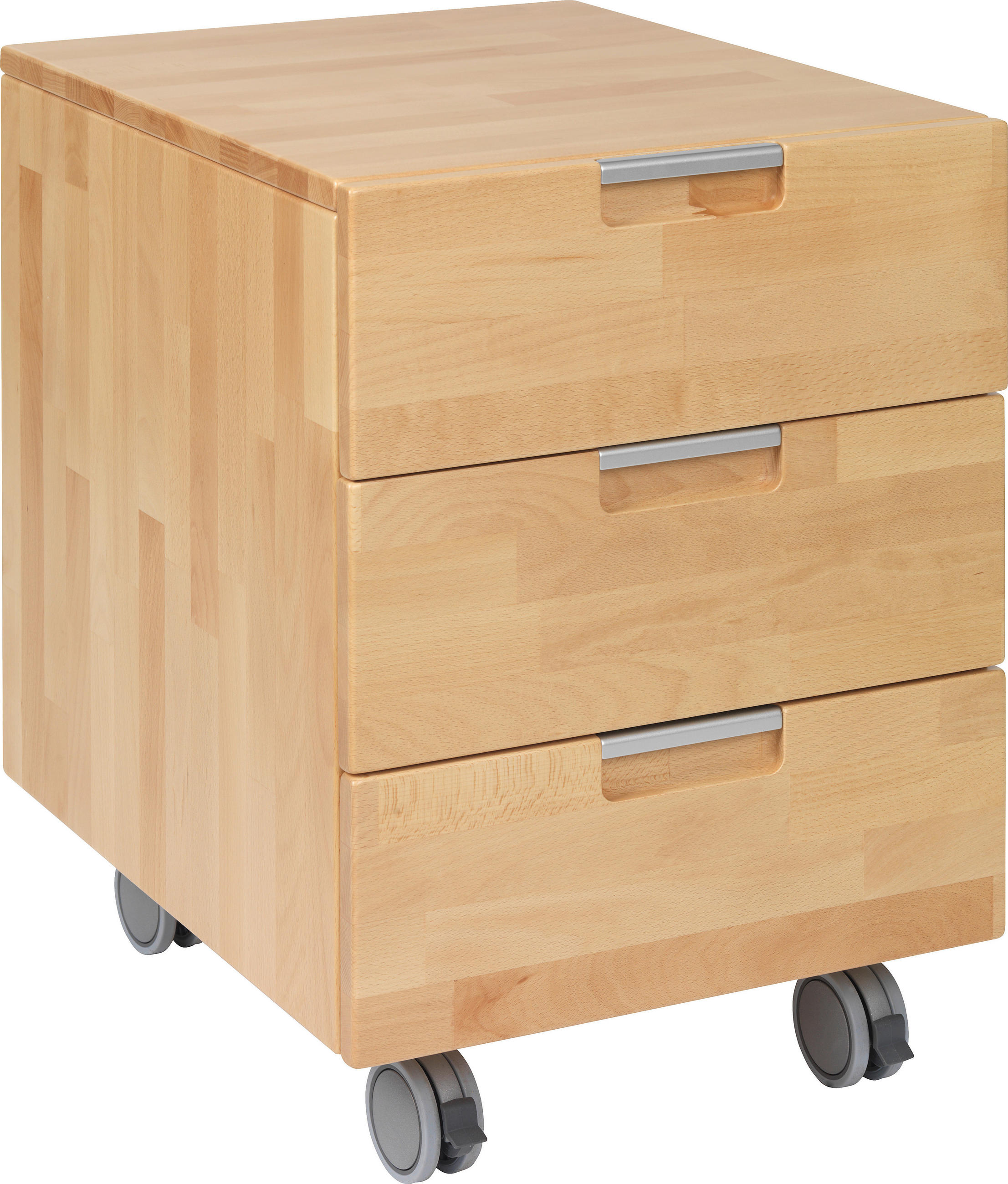 ROLLCONTAINER Kernbuche massiv Kernbuche  - Kernbuche, Design, Holz/Kunststoff (45/62/58cm) - Linea Natura