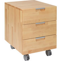 POJÍZDNÝ KONTEJNER, 45/62/58 cm - jádrový buk, Natur, kov/dřevo (45/62/58cm) - Linea Natura