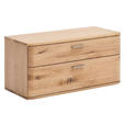GARDEROBENBANK  in 90/44/38 cm  - Eichefarben/Nickelfarben, Natur, Holz/Metall (90/44/38cm) - Linea Natura