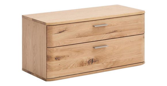 GARDEROBENBANK  in 90/44/38 cm  - Eichefarben/Nickelfarben, Natur, Holz/Metall (90/44/38cm) - Linea Natura