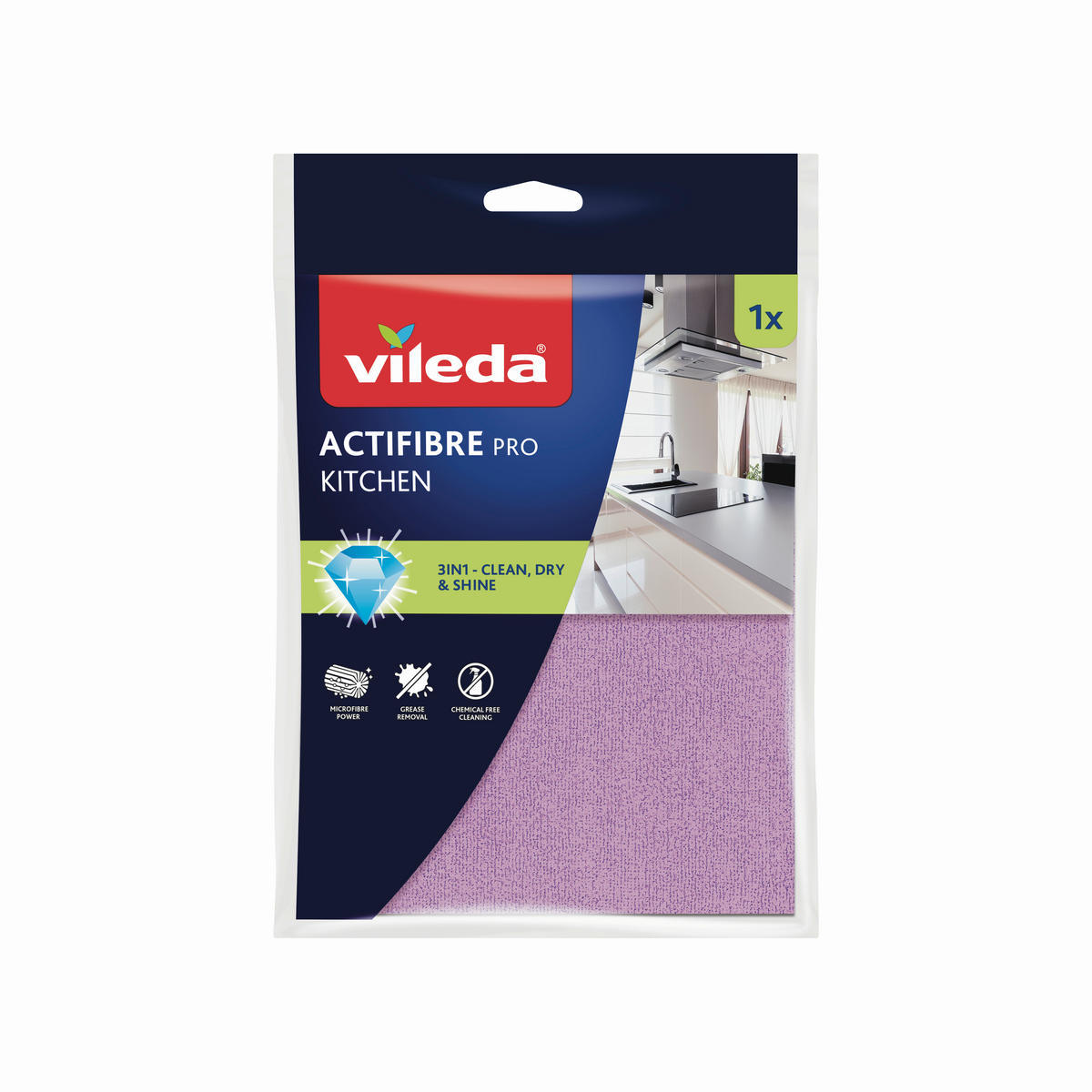 UTIERKA Z MIKROVLÁKNA - lila, Basics, plast (25/18/0,6cm) - Vileda