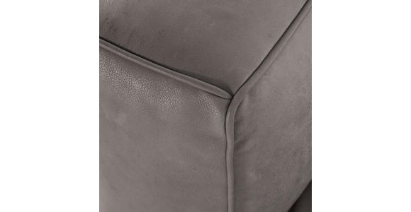BIGSOFA  in Echtleder Grau  - Buchefarben/Grau, KONVENTIONELL, Leder/Holz (255/70/110cm) - Carryhome
