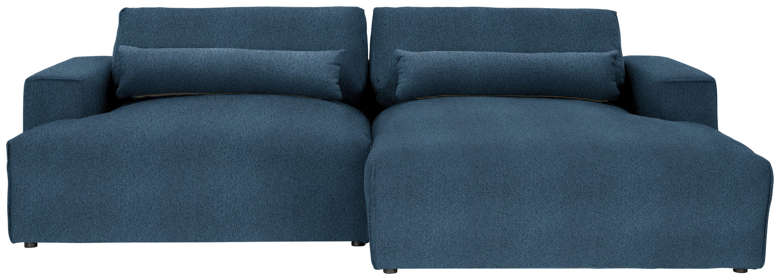 ECKSOFA Chenille Blau  - Blau/Schwarz, Design, Kunststoff/Textil (267/187cm) - Stylife