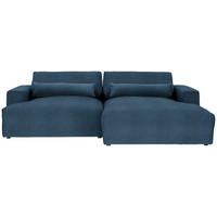 ECKSOFA Chenille Blau  - Blau/Schwarz, Design, Kunststoff/Textil (267/187cm) - Stylife