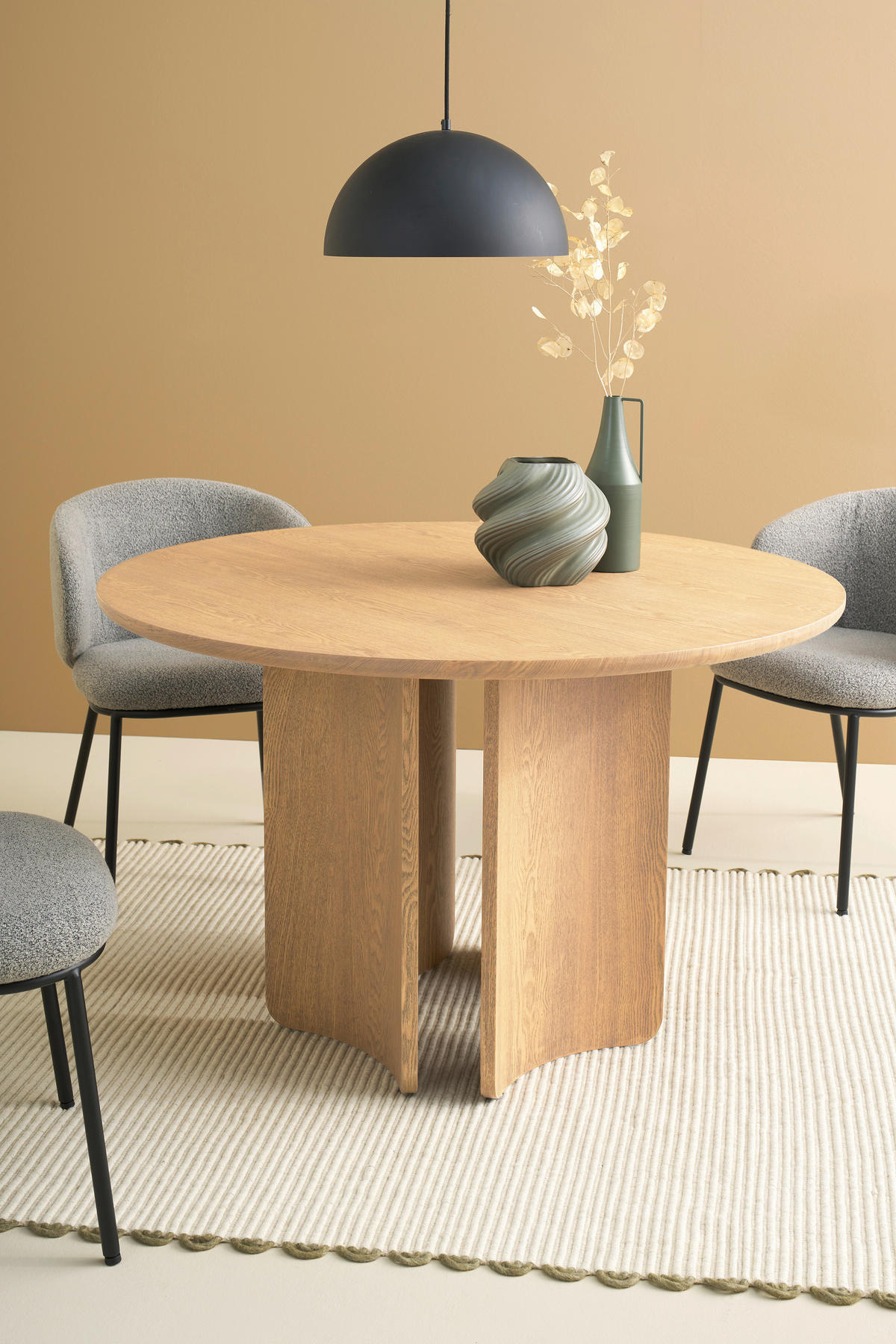 ESSTISCH 120/120/76 cm Echtholz, Nachbildung  Holzwerkstoff rund Eiche Bianco  - Eiche Bianco, MODERN, Holzwerkstoff (120/120/76cm) - Schöner Wohnen