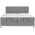 BOXSPRINGBETT 180/200 cm  in Grau  - Chromfarben/Grau, KONVENTIONELL, Kunststoff/Textil (180/200cm) - Voleo