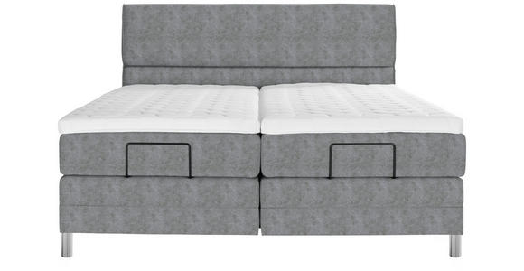 BOXSPRINGBETT 180/200 cm  in Grau  - Chromfarben/Grau, KONVENTIONELL, Kunststoff/Textil (180/200cm) - Voleo