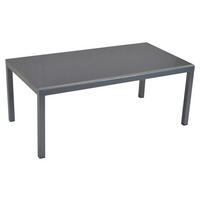 GARTENTISCH Metall Silberfarben rechteckig  - Silberfarben, MODERN, Glas/Metall (190/100/75cm) - Gardenson