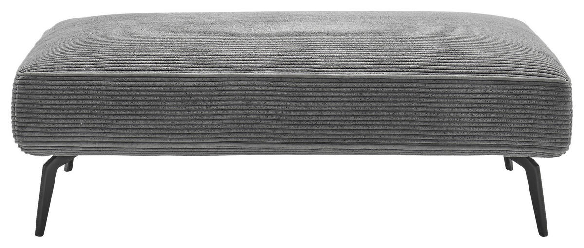 HOCKER Cord Dunkelgrau  - Dunkelgrau/Schwarz, KONVENTIONELL, Textil/Metall (141/43/79cm) - SetOne by Musterring