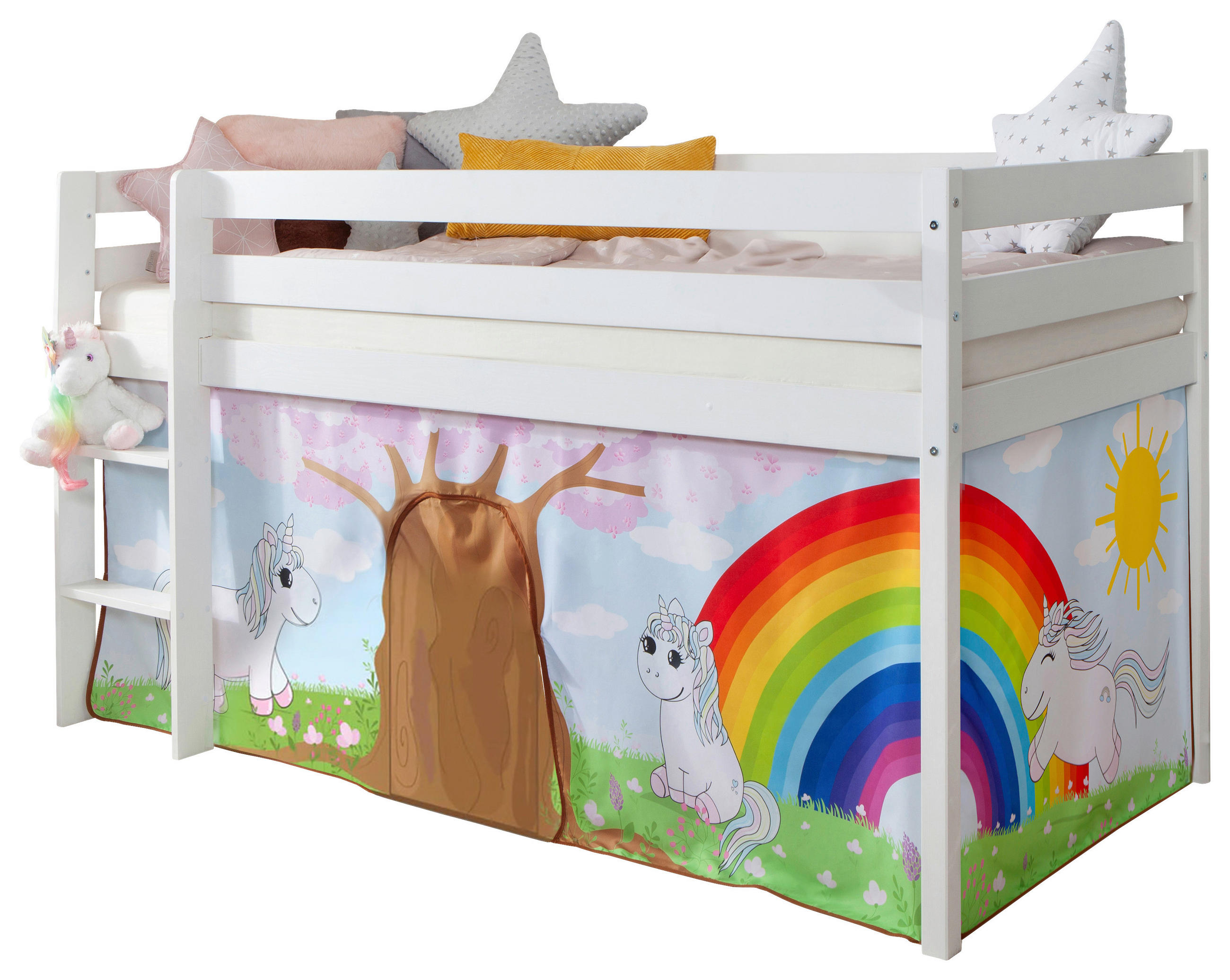 MID.YOU VYVÝŠENÁ POSTEĽ, 90/200 cm biela