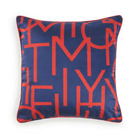KISSENHÜLLE Bold Script 40/40 cm  - Blau/Weinrot, Basics, Textil (40/40cm) - Tommy Hilfiger