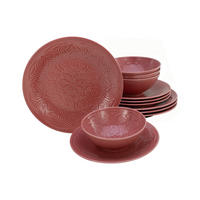 JEDÁLENSKÝ SERVIS, porcelán - tmavoružová, Trend, keramika - Creatable