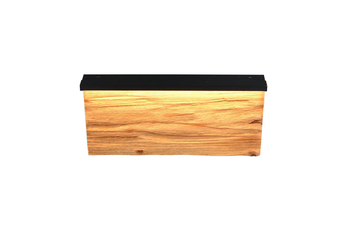 LED-WANDLEUCHTE 30/7,5/15 cm   - Schwarz/Braun, Natur, Holz/Metall (30/7,5/15cm)