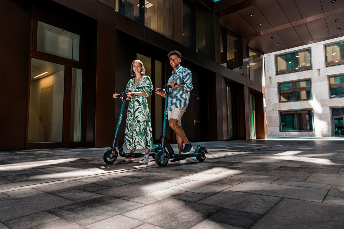 ELEKTROSCOOTER SOFLOW SO1  - Grün, KONVENTIONELL, Metall (105/101/42,5cm)