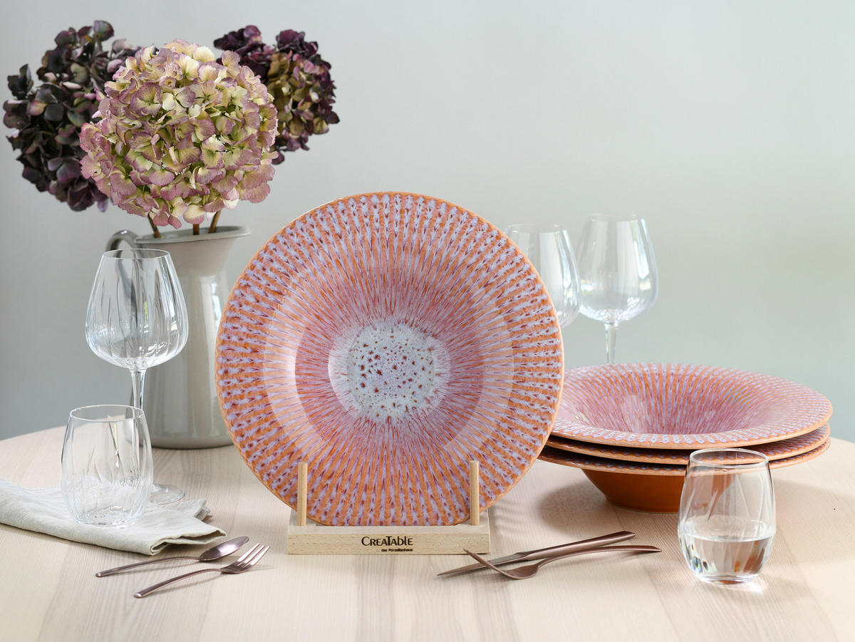 GOURMETTELLER Allegra Magic Peach    - Schwarz/Lachsfarben, Basics, Keramik (30,5/6,5cm) - Creatable