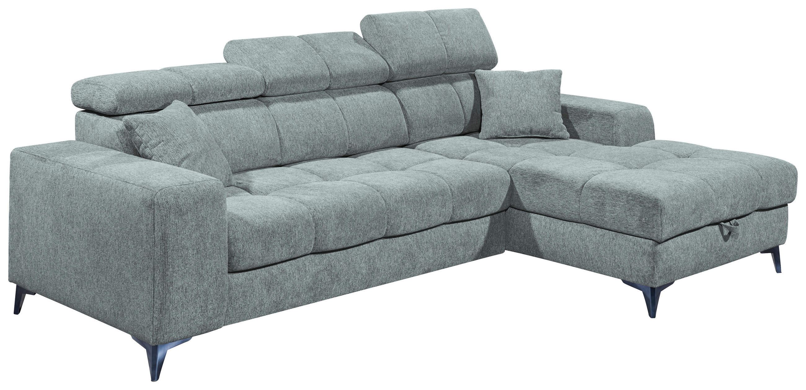 KUTNA GARNITURA tekstil  svijetlo plava   - crna/svijetlo plava, Konvencionalno, tekstil/plastika (268/172cm) - MID.YOU