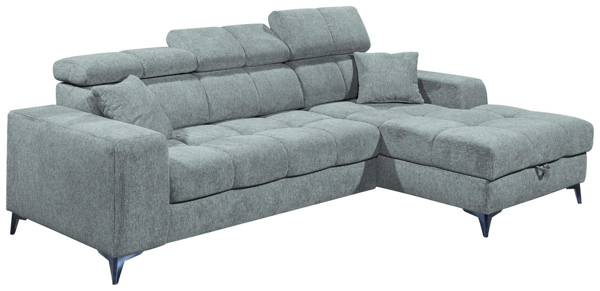 KUTNA GARNITURA tekstil  svijetlo plava   - crna/svijetlo plava, Konvencionalno, tekstil/plastika (268/172cm) - MID.YOU