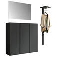 SCHUHSCHRANK Gardasee  in 120/110/33 cm  - Anthrazit, Design, Glas/Holzwerkstoff (120/110/33cm) - Moderano