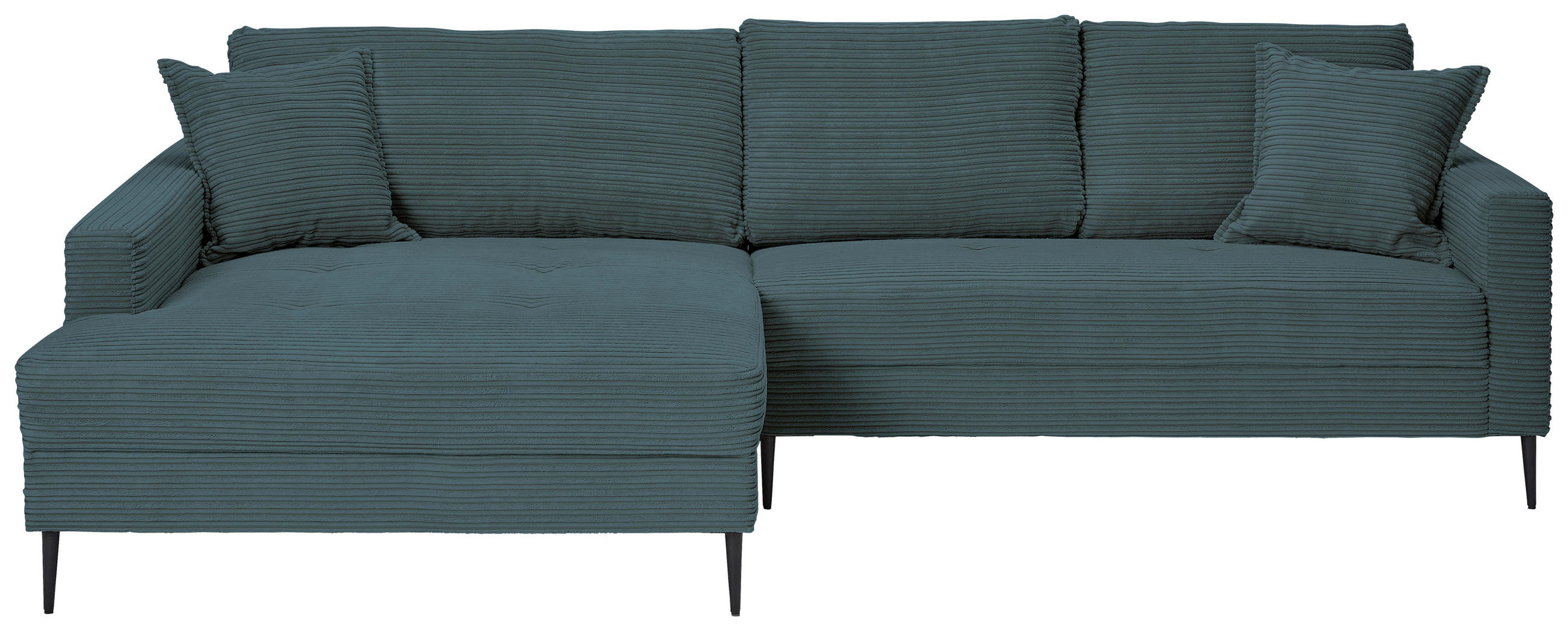ECKSOFA in Cord Blau  173/276 cm  - Blau/Schwarz, KONVENTIONELL, Textil/Metall (173/276cm) - Carryhome