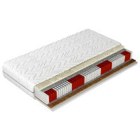 TASCHENFEDERKERNMATRATZE GRAND VISCO mit Kokos, 180/200 cm, Höhe ca.: 20 cm, Wendematratze mit unterschiedlichen Härtegraden, H2 + H3 = mittel + fest, 7-Zonen - Textil (180/200cm)