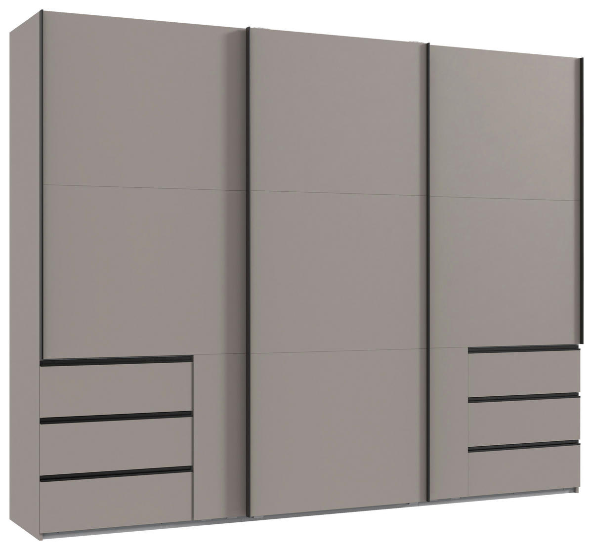 SCHWEBETÜRENSCHRANK in Sahara  - Schwarz/Sahara, Konventionell, Holzwerkstoff/Metall (300/236/65cm) - Hom`in