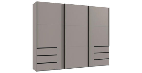 SCHWEBETÜRENSCHRANK in Sahara - Schwarz/Sahara, KONVENTIONELL, Holzwerkstoff/Metall (300/236/65cm) - Hom`in