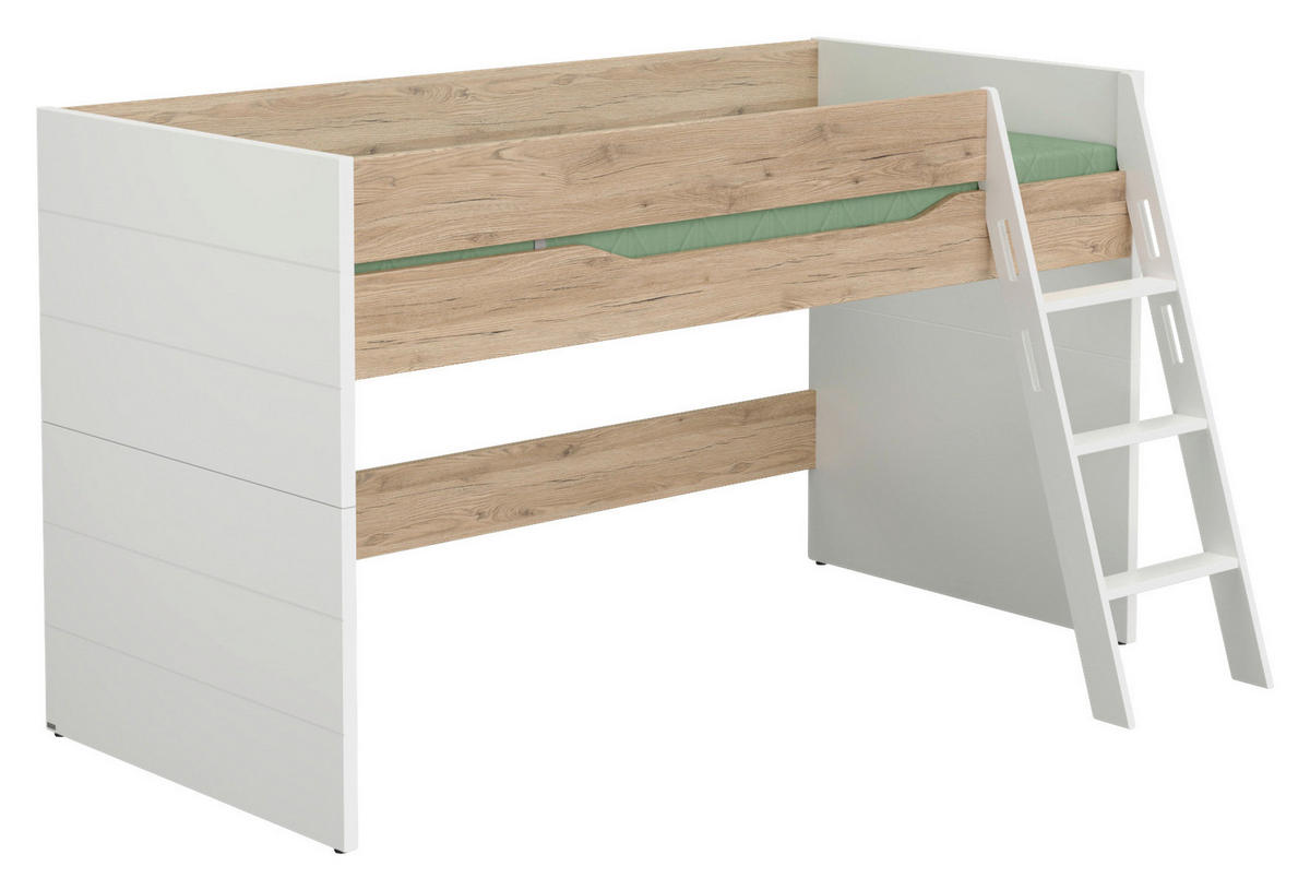 SPIELBETT 90/200 cm Eichefarben, Weiß  - Eichefarben/Weiß, Design (90/200cm) - Paidi