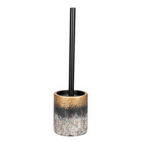 WC-BÜRSTENGARNITUR - Schwarz/Grau, Basics, Kunststoff/Stein (10/37/10cm) - Wenko