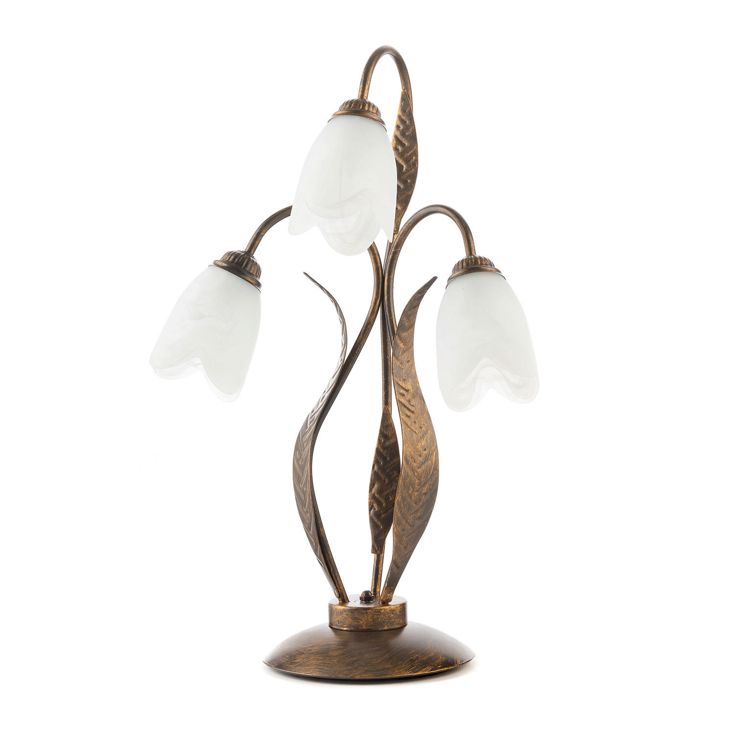 TISCHLEUCHTE 48/61/48 cm   - Bronzefarben, KONVENTIONELL, Glas/Metall (48/61/48cm)