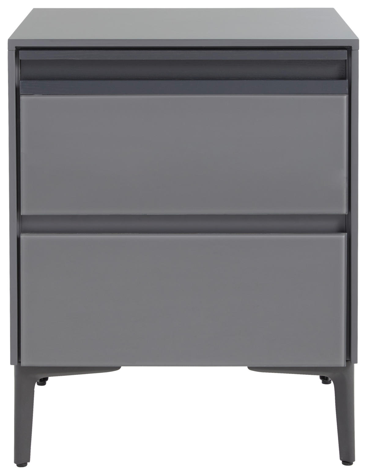 NACHTSCHRANK 50/55/40 cm Eiche massiv  - Dunkelgrau/Grau, MODERN, Glas/Holz (50/55/40cm) - MID.YOU