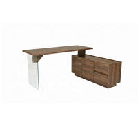 ECKSCHREIBTISCH 160/136/74 cm Walnussfarben Stauraum, seitenverkehrt montierbar  - Eichefarben/Walnussfarben, Design, Glas/Holzwerkstoff (160/136/74cm) - MID.YOU