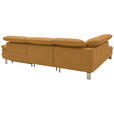 ECKSOFA in Echtleder Senfgelb  - Edelstahlfarben/Senfgelb, Design, Leder/Metall (233/309cm) - Dieter Knoll