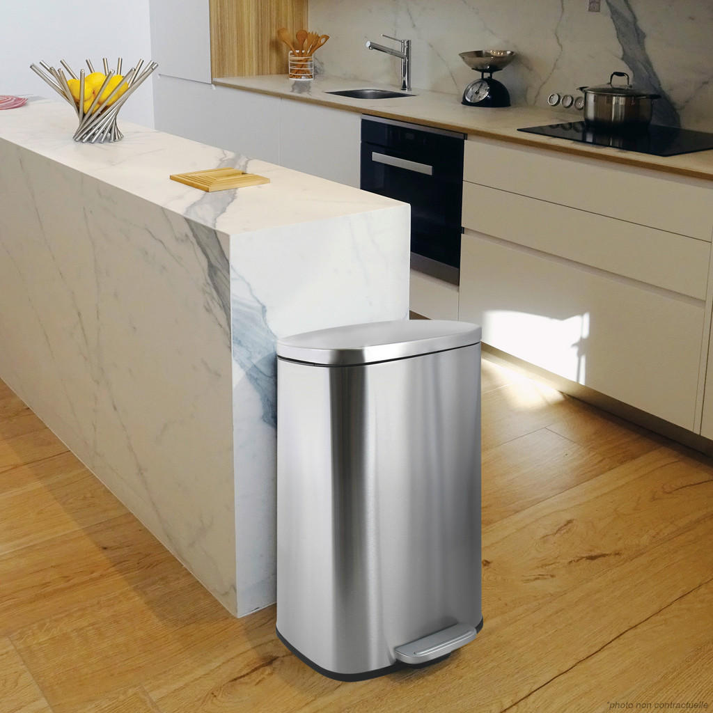 Thumbnail - Spirella Treteimer, Silber, Kunststoff, 30 L, 23.5x62.9x34.3 cm, Küchen, Küchenausstattung, Mülleimer