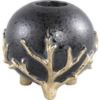 SVEČNIK - zlate barve/črna, Design, keramika (12cm)