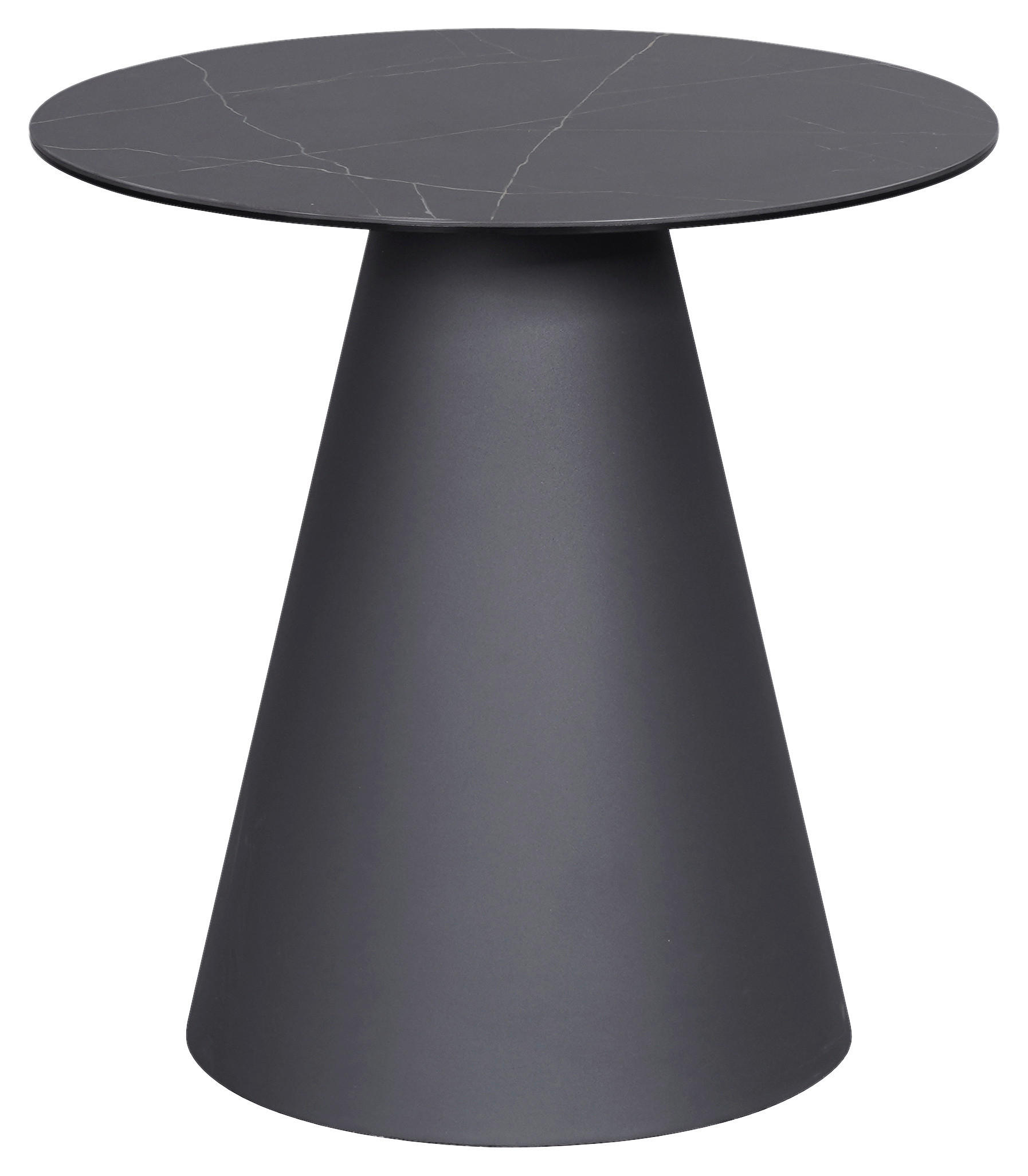 BEISTELLTISCH 50/50/50 cm Anthrazit, Schwarz rund  - Anthrazit/Schwarz, Design, Glas/Keramik (50/50/50cm) - Dieter Knoll