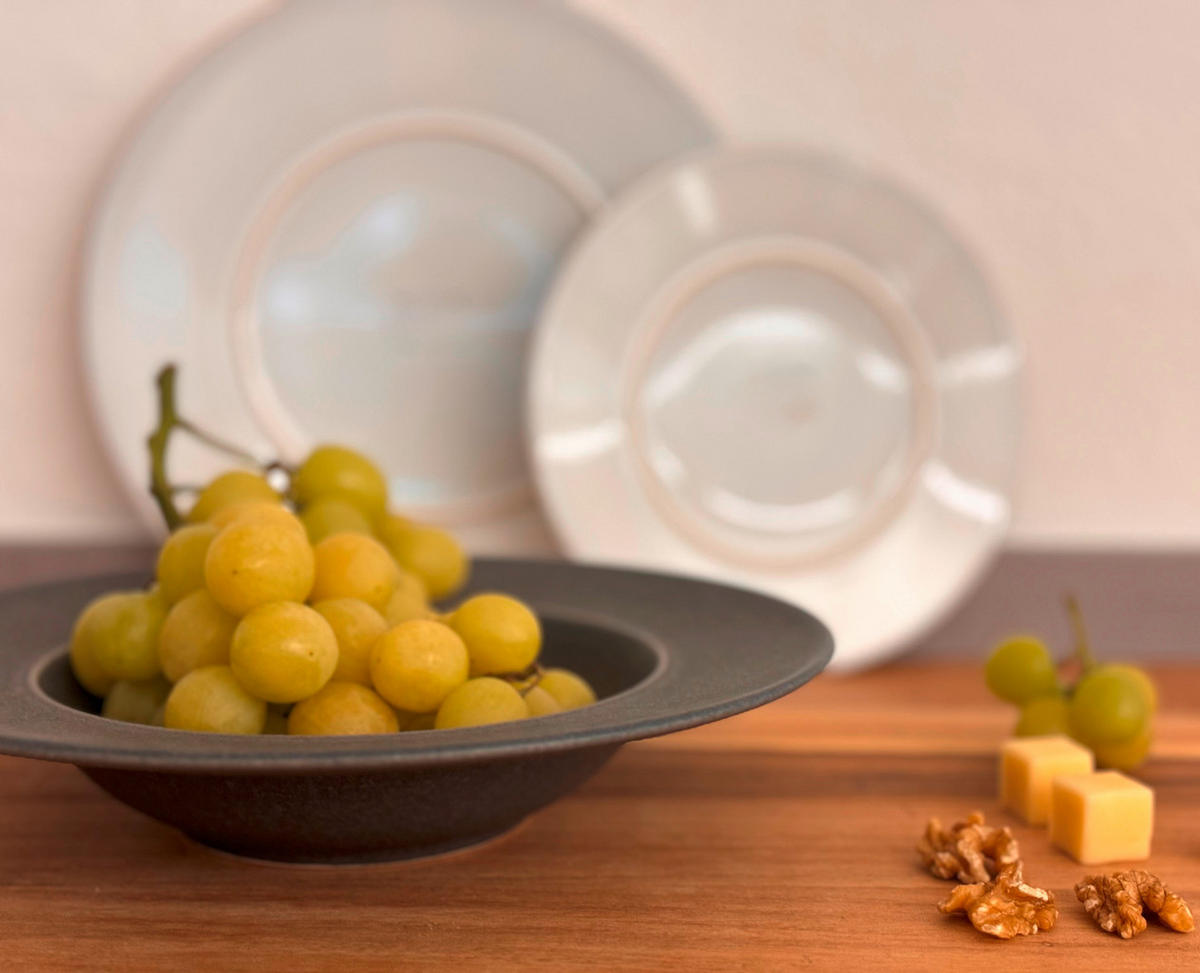 PASTATELLERSET Steinzeug 4-teilig Unico  - Anthrazit, Basics, Keramik - Mäser