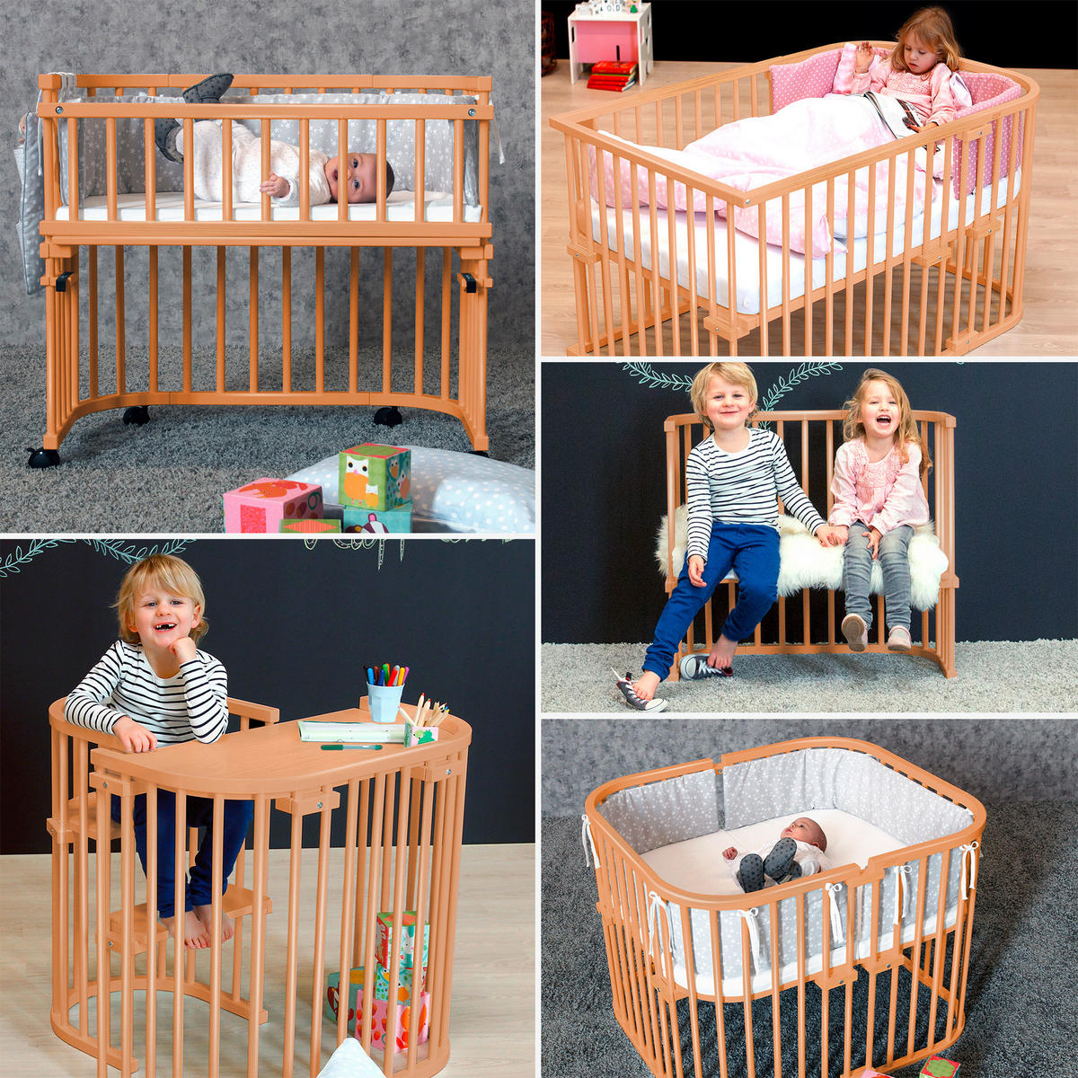 BEISTELLBETT  87/46/79 cm  - Kernbuche, Basics, Holz (87/46/79cm) - Babybay
