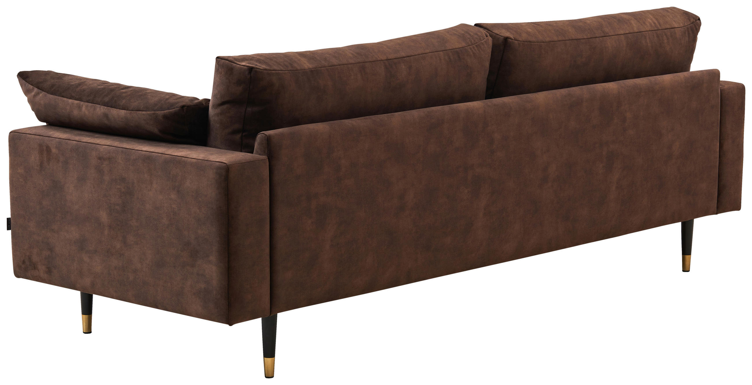 SOFFA i trä, textil mörkbrun - mörkbrun/guldfärgad, Design, metall/trä (227/80/90cm) - Pure Home Comfort